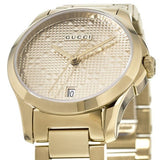 Gucci G Timeless Gold Dial Gold Steel Strap Watch For Women - YA126553