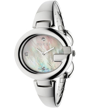 Buy Shop Gucci Guccissima Diamonds Mother of Pearl Dial Silver Steel Strap Watch For Women - YA134303 USA Online