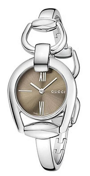 Buy Shop Gucci Horsebit Collection Quartz Brown Dial Silver Steel Strap Watch For Women - YA139501 USA Online