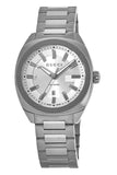 Gucci G Timeless GG2570 Silver Dial Silver Steel Strap Watch For Men - YA142402