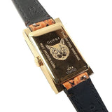 Buy Shop Gucci G-Frame Mother of Pearl Dial Brown Leather Snakeskin Strap Watch For Women - YA147402 USA Online