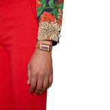 Buy Shop Gucci G-Frame Mother of Pearl Dial Brown Leather Snakeskin Strap Watch For Women - YA147402 USA Online