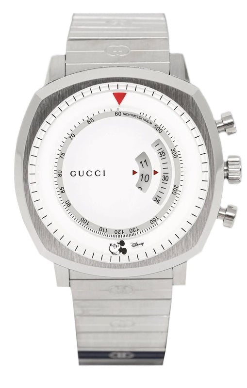Buy Shop Gucci Grip Chronograph Mickey Mouse White Dial Silver Steel Strap Watch For Men - YA157306 USA Online