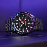 Buy Shop Seiko Automatic SKX GMT Yuto Horigome Limited Edition Black Dial Black Steel Strap Watch For Men - SSK027K1 USA Online