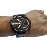 Buy Shop Diesel Big Daddy Chronograph Black Dial Black Steel Strap Watch For Men - DZ7312 USA Online