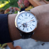 Buy Shop Fossil Townsman Automatic Chronograph White Dial Blue Leather Strap Watch for Men - ME3167 USA Online
