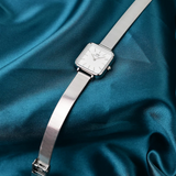 Buy Shop Daniel Wellington Quadro Studio White Dial Silver Mesh Bracelet Watch For Women - DW00100521 USA Online