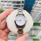 Buy Shop Tissot T Wave Mother of Pearl Dial Two Tone Steel Strap Watch for Women - T023.210.22.117.00 USA Online