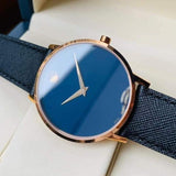 Buy Shop Movado Museum Sport Blue Dial Black Leather Strap Watch for Men - 0607266 USA Online