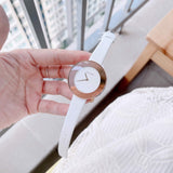 Calvin Klein Chic White Dial White Leather Strap Watch for Women - K7N236K2