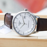 Buy Shop Tissot Luxury Powermatic 80 Silver Dial Brown Leather Strap Watch For Men - T086.407.16.031.00 USA Online