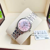 Tissot T Classic Carson Premium Mother of Pearl Pink Dial Silver Steel Strap Watch for Women - T122.210.11.159.00