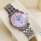 Tissot T Classic Carson Premium Mother of Pearl Pink Dial Silver Steel Strap Watch for Women - T122.210.11.159.00