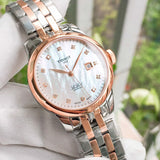 Buy Shop Tissot Le Locle Automatic Diamonds Mother of Pearl White Dial Two Tone Steel Strap Watch For Women - T006.207.22.116.00 USA Online