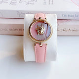 Buy Shop Versace Palazzo Empire Pink Dial Pink Leather Strap Watch for Women - VCO030017 USA Online