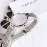 Calvin Klein Authentic White Dial Silver Mesh Bracelet Watch for Women - K8G23126