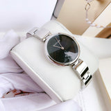Buy Shop Calvin Klein Wavy Black Dial Silver Steel Strap Watch for Women - K9U23141 USA Online