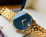 Buy Shop Movado Museum Classic Quartz Black Dial Gold Steel Strap Watch for Men - 0607203 USA Online