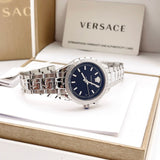 Buy Shop Versace Hellenyium Black Dial Silver Steel Strap Watch for Women - V12020015 USA Online