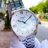 Buy Shop Tissot Chemin Des Tourelles Powermatic 80 Diamonds Silver Dial Silver Steel Strap Watch for Men - T099.407.11.033.00 USA Online