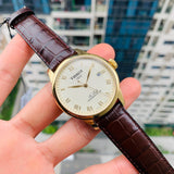 Buy Shop Tissot Le Locle Powermatic 80 Gold Dial Brown Leather Strap Watch For Men - T006.407.36.263.00 USA Online