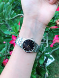 Movado Museum Classic Black Dial Silver Steel Strap Watch For Women - 0606858