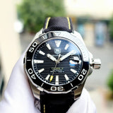 Buy Shop Tag Heuer Aquaracer Calibre 5 Automatic Black Dial Black Nylon Strap Watch for Men - WAY211A.FC6362 USA Online