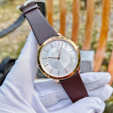 Buy Shop Calvin Klein Minimal White Dial Brown Leather Strap Watch for Men - K3M216G6 USA Online