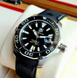 Buy Shop Tag Heuer Aquaracer Calibre 5 Automatic Black Dial Black Rubber Strap Watch for Men - WAY211A.FT6151 USA Online