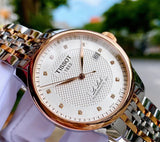 Buy Shop Tissot Le Locle Powermatic 80 Diamonds Silver Dial Two Tone Steel Strap Watch For Men - T006.407.22.036.01 USA Online