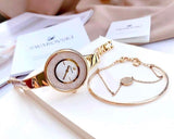 Buy Shop Swarovski Crystalline Bracelet White Dial Rose Gold Steel Strap Watch for Women - 5269250 USA Online