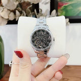 Buy Shop Fossil Rye Automatic Skeleton Silver Dial Silver Steel Strap Watch for Women - BQ3753 USA Online