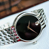 Buy Shop Movado Classic Quartz Black Dial Silver Steel Strap Watch for Men - 0606337 USA Online