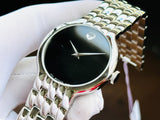 Buy Shop Movado Classic Quartz Black Dial Silver Steel Strap Watch for Men - 0606337 USA Online