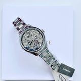 Buy Shop Fossil Rye Automatic Skeleton Silver Dial Silver Steel Strap Watch for Women - BQ3753 USA Online