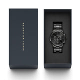 Buy Shop Daniel Wellington Iconic Chronograph Black Dial Black Steel Strap Watch For Men - DW00100642 USA Online