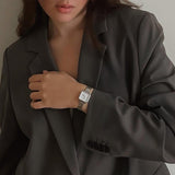 Buy Shop Daniel Wellington Quadro Studio White Dial Silver Mesh Bracelet Watch For Women - DW00100521 USA Online