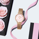 Buy Shop Daniel Wellington Petite Melrose Mother of Pearl Pink Dial Pink Mesh Strap Watch For Women - DW00100513 USA Online