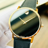 Buy Shop Movado Museum Classic Black Dial Black Leather Strap Watch for Men - 0607196 USA Online