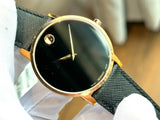 Buy Shop Movado Museum Classic Black Dial Black Leather Strap Watch for Men - 0607196 USA Online