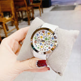 Buy Shop Guess Wanderlust Crystals Silver Dial White Rubber Strap Watch for Women - W1059L1 USA Online