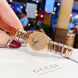 Buy Shop Gucci G Timeless Quartz Rose Gold Dial Rose Gold Steel Strap Watch For Women - YA126567 USA Online