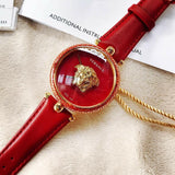 Buy Shop Versace Palazzo Empire Red Dial Red Leather Strap Watch for Women - VCO120017 USA Online