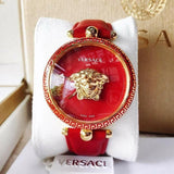 Buy Shop Versace Palazzo Empire Red Dial Red Leather Strap Watch for Women - VCO120017 USA Online