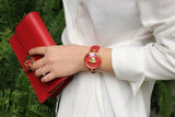 Buy Shop Versace Palazzo Empire Red Dial Red Leather Strap Watch for Women - VCO120017 USA Online