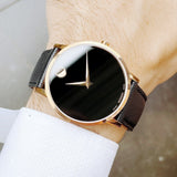 Buy Shop Movado Museum Classic Black Dial Black Leather Strap Watch for Men - 0607196 USA Online