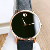 Buy Shop Movado Museum Classic Black Dial Black Leather Strap Watch for Men - 0607196 USA Online