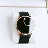 Buy Shop Movado Museum Classic Black Dial Black Leather Strap Watch for Men - 0607196 USA Online