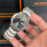 Mido Commander II Automatic Chronometer Grey Dial Silver Steel Strap Watch For Men - M021.431.11.061.00