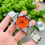 Maurice Lacroix Aikon Limited Edition Automatic Date Orange Dial Silver Steel Strap Watch For Men - AI6008-SS00F-530-1